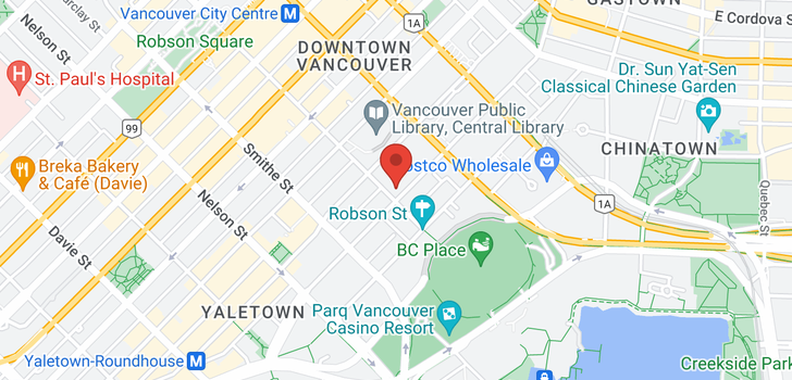 map of 301 233 ROBSON STREET